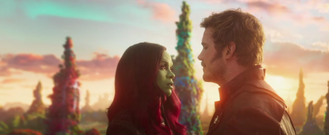Guardians of the Galaxy Vol 2 Movie Images Gamora Star Lord Dancing Scene
